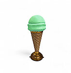 Ice Cream Cone Statue on Stand 3FT Mint Single Scoop