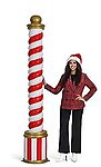 Candy Cane Pillar Statue Large Christmas Decoration 8 FT