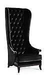 Duchess High Back Wing Chair Black Velvet