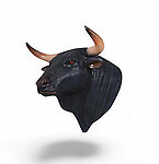 Spanish Bull Head Wall Decor Statue