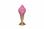 Ice Cream Cone Statue on Stand Soft Serve Pink 3.3 FT