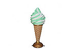 Ice Cream Cone Statue on Stand Soft Serve Mint and Vanilla 3.3 FT