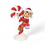 Santa Elf On Candy Cane Statue Red 4FT