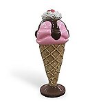Strawberry and Chocolate Ice Cream Sundae Statue on Stand 3FT