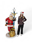 Santa Claus with Lamp Post Christmas Decor Life Size 6.5FT