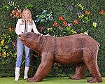 Large Grizzly Bear Walking statue Life Size