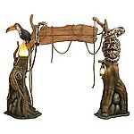 Jungle Entrance with Anaconda and Toucan Wrapped Tree Trunks Large 13 FT W x 10FT H