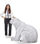 Polar Bear Sitting Life Size Statue