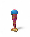 Ice Cream Statue Pink Waffle Cone with Blue Scoop Large 6.5 FT