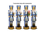 Large Nutcracker Statue Christmas Decor With Multiple Accessories 6.5 FT Pastel Blue