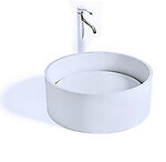 Enna II Vessel Sink Solid Surface with Designer Drain Cover 15.8