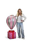 Hot Air Balloon Pink Large with Gift Box Stand 4FT