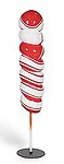 Candy Twist Lollipop Statue 4 FT Large on Stand Red and White