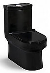Lazio Black Gloss Modern Toilet One Piece Dual Flush
