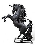 Prancing Black Unicorn Large Life Size Statue 8.5 FT