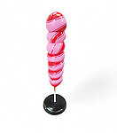 Candy Twist Lollipop Statue 4 FT Large on Stand Red and Pink