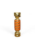 Square Wrapped Candy Statue Large Orange and Gold Leaf 3FT