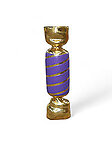 Square Wrapped Candy Statue Large Purple and Gold Leaf 3FT
