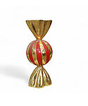 Round Candy Wrapper Statue Large Red and Gold Leaf 3FT