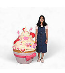 Cupcake Statue Large 3D Sculpture 4FT Vanilla and Candy