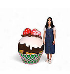 Cupcake Statue Large 3d Sculpture 4ft Strawberry Vanilla and Chocolate