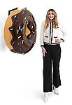 Donut Statue Extra Large Sculpture Hanging Chocolate with Sprinkles 30