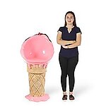 Ice Cream Bar Stool with Strawberry Chocolate Chip and Cherry Top