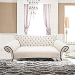 Estacado Designer Velvet Sofa In Luxurious Tufted Cream Fabric