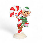 Santa Elf On Candy Cane Statue 4FT