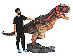 Carnotaurus Dinosaur Life Size Statue Mouth Open 12.5 FT