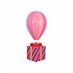 Hot Air Balloon Multi Pink Color Large with Gift Box Stand 4FT