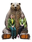 Grizzly Bear Sitting Jumbo Statue with Paw Seat