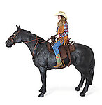 Black Stallion Horse Life Size Statue Standing