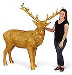 Golden Reindeer Statue Large Christmas Decor