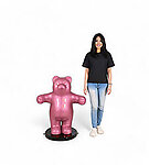 Gummy Bear Statue in Pink Metallic Color 3 FT Large