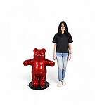 Gummy Bear Statue Red Metallic Color 3 FT Large