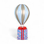 Hot Air Balloon Blue Large with Gift Box Stand 6FT