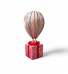 Hot Air Balloon Pink Large with Gift Box Stand 4FT