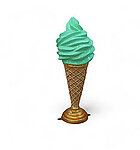 Ice Cream Cone Statue on Stand Soft Serve Mint 3.3 FT