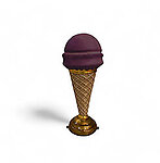 Ice Cream Cone Statue on Stand 3FT Chocolate Single Scoop