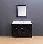 Rocca Transitional Bathroom Vanity Set with Carrera Marble Top Espresso 48