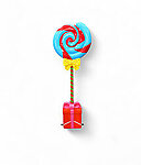 Candy Lollipop Statue 6 FT Large with Red Gift Box Stand