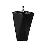 Matte Black Modern Pedestal Sink - Maccione