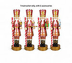 Nutcracker Statue Large Christmas Decor With Multiple Accessories 6.5 FT Pastel Red