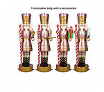 Nutcracker Statue Large Christmas Decor With Multiple Accessories 6.5 FT Pastel Pink