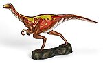 Ornithomimus Dinosaur Life Size Statue Running Away - Orange Brown 7.7 FT