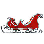 Santa Sleigh Family Size 4 Seater 10 FT Long Red and Silver Trim