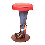 Cowboy Bar Stool in Jeans and Texas Boots