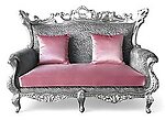 Terra Baroque Rolled Arm Love Seat Sofa Pink Zebra