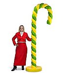 Candy Cane Decoration Large 8 FT Statue Yellow and Green